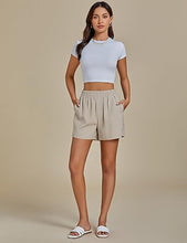 2025 Women's Relaxed Lightweight Shorts with Elastic Waistband and Front Button