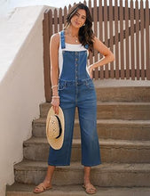 LUVAMIA Women Sleeveless Adjustable Strap One Piece Casual Denim Harem Overall