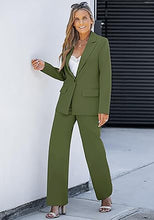 luvamia 2 Piece Outfits for Women Dressy Blazer Jackets High Waisted Straight Leg Pants Suits Set Business Casual Office