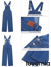 LUVAMIA Women's Denim Wide Leg Jumpsuit Side Snap Closure Five Pocket Utility