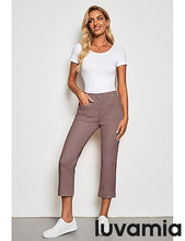 luvamia Capri Jeans for Women High Waisted Slim Straight Stretchy Denim Capris Pants Welt Pockets Casual Cropped Jeans