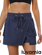 LUVAMIA Women's Active Breathable High Waisted Regular Relaxed Fit Shorts Skort.