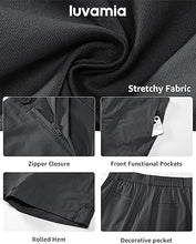 LUVAMIA Women's High Waisted Lightweight Quick Dry Relaxed Fit Shorts Summer Folded Hem.