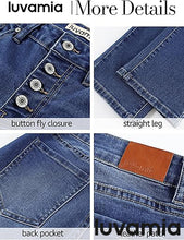LUVAMIA Women's High Waisted Straight Jeans Fashion Button Knit Jeans High Quality Jeans