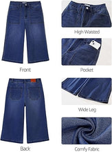 luvamia FleXclusive Capri Jeans for Women Wide Leg Trendy High Waisted Casual Summer Stretchy Denim Culottes Capri Pants with Pocket