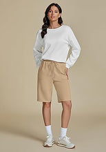 Women Shorts Below Knee Casual High Waisted Pocket Essentials Lounge Shorts