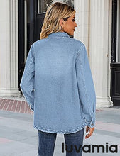 luvamia 2025 Jean Jackets for Women Fashion Oversized Button Down Denim Jacket Western Fall Shacket Jacket with Pockets