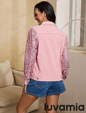 luvamia Sequin Jackets Women Jean Long Sleeves Trendy Sparkly Night Out Party Concert Stretchy Denim Jacket with Pockets