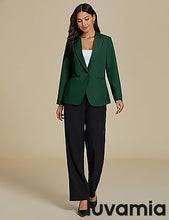 LUVAMIA Women's Classic Button Blazer Single Jacket Coat Long Sleeve