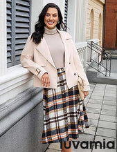 LUVAMIA High Waist A Line Maxi Skirt Women Plaid with Pockets Long Vintage Style Fall Winter