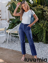 luvamia FleXclusive Women's Jeans High Waisted Straight Leg Tummy Control Stretchy Denim Pants Trendy Patch Pocket Trouser Jeans