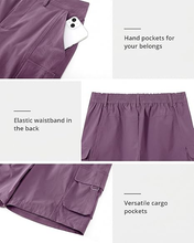 luvamia Cargo Shorts Women High Waisted Casual Elastic Waist 7" Inseam Mid Thigh Hiking Golf Shorts with Utility Pockets