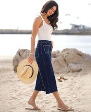 LUVAMIA Women's Comfy Denim High Waist Vintage Wide Leg Capri Jeans