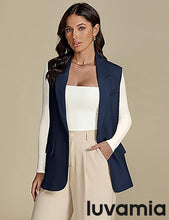 luvamia Women's sleeveless business style lapel vest jacket