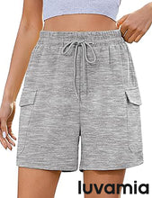 LUVAMIA Women's Wide Leg Lounge Shorts Elastic Waist Drawstring Sport Brief Casual Comfy Cozy Shorts