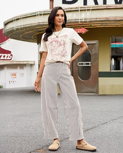 luvamia Barrel Jeans for Women Trendy Baggy Wide Leg Striped High Waisted Cropped Casual Pinstripe Stretchy Denim Pants
