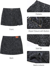 luvamia FleXclusive Skorts for Woman Leopard Cheetah Print Mini Skirt with Shorts High Waisted Trendy Cute Stretchy Side Slit Skort