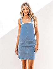 luvamia Women's Casual Straps Denim Overall Pinafore Dress with Pocket