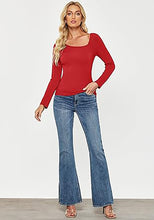 LUVAMIA Fitted Long Sleeve Slim Women Y2K Shirts Raglan Mega Stretch Top Blouses