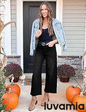 LUVAMIA Women's 5-Pocket Denim High Waist Retro Wide Leg Jean Styles