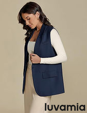 luvamia Women's sleeveless business style lapel vest jacket