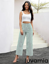 luvamia Stripe High Waist Wide Leg Jeans for Women