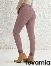 luvamia Skinny Jeans for Women Thin Fleece Lined High Waisted Front Yoke Fall Thermal Stretchy Denim Pants Warm Jeggings