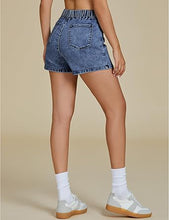 LUVAMIA Women's Slim Fit Pleated Denim Unlined Irregular Retro High Waisted Skorts
