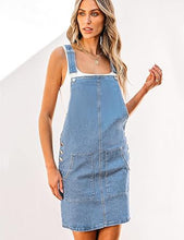 luvamia Women's Casual Straps Denim Overall Pinafore Dress with Pocket