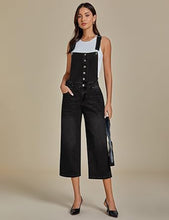 LUVAMIA Women Sleeveless Adjustable Strap One Piece Casual Denim Harem Overall