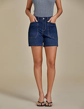 Women's Denim Mid Waist Shorts Regular Fit Summer Pocket Walkshorts