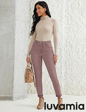 luvamia Skinny Jeans for Women Thin Fleece Lined High Waisted Front Yoke Fall Thermal Stretchy Denim Pants Warm Jeggings