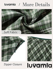 luvamia Plaid Skirts for Women Midi Length High Waisted Trendy A Line Elastic Waist Casual Office Work Fall Skirt