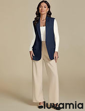 luvamia Women's sleeveless business style lapel vest jacket