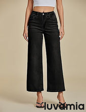 LUVAMIA Women's 5-Pocket Denim High Waist Retro Wide Leg Jean Styles