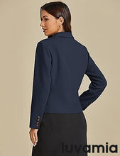 LUVAMIA Women Suit Jacket Double-Breasted Business Casual Long Sleeve Suiting Blazers