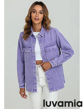 luvamia 2025 Jean Jackets for Women Fashion Oversized Button Down Denim Jacket Western Fall Shacket Jacket with Pockets