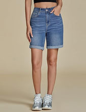 2025 Women's Casual Denim High Waist Pants Shorts Straight Leg Stretch Jeans
