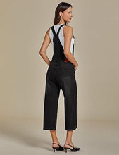 LUVAMIA Women Sleeveless Adjustable Strap One Piece Casual Denim Harem Overall