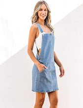luvamia Women's Casual Straps Denim Overall Pinafore Dress with Pocket