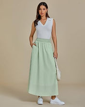 LUVAMIA Women's Summer Long Lightweight Flowy Skirt Stripe Maxi Fashion