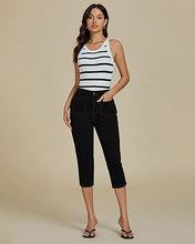 LUVAMIA Women's Casual Jegging Capri Denim Slim Straight High Waist Jeans