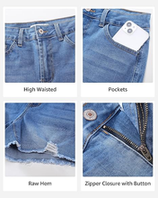 luvamia FleXclusive Jean Shorts for Women Trendy High Waisted Ripped Distressed Raw Hem Stretchy Denim Shorts Country Concert Outfit