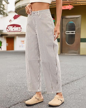 luvamia Barrel Jeans for Women Trendy Baggy Wide Leg Striped High Waisted Cropped Casual Pinstripe Stretchy Denim Pants