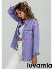 luvamia 2025 Jean Jackets for Women Fashion Oversized Button Down Denim Jacket Western Fall Shacket Jacket with Pockets