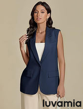 luvamia Women's sleeveless business style lapel vest jacket