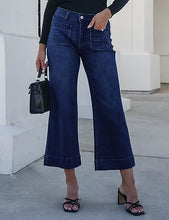 luvamia Wide Leg Jeans for Women Trendy High Waisted Flare Jeans Cropped Denim Pants Stretchy Baggy with Patch Pockets
