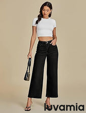 LUVAMIA Women's 5-Pocket Denim High Waist Retro Wide Leg Jean Styles