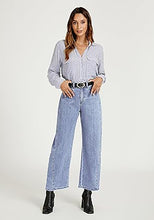 LUVAMIA Women's Barrel Style High Waist Jeans Regular Fit Slight Stretch with pocket