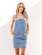 luvamia Women's Casual Straps Denim Overall Pinafore Dress with Pocket
